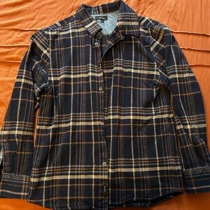 Joe's Jeans Navy and Tan Plaid Shirt